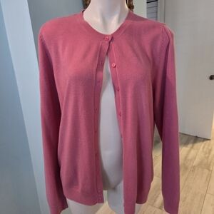 PINK CARDIGAN SOFT AND COZY BUTTON FRONT